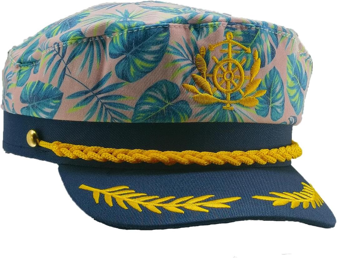 Captain Hat, Sailor Hat, Boat Hat, Navy Marine Admiral for Women Men Halloween Costumes Accessory (Blue)