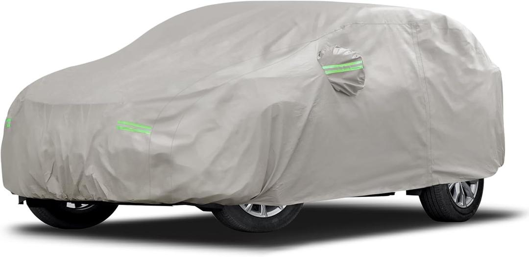 Migaven 6 Layers Car Cover Custom Fit for Honda CRV 1997-2025, Toyota RAV4 1996-2025, Waterproof Full Exterior Cover Rain Sun Protection with Door Zipper (Khaki)