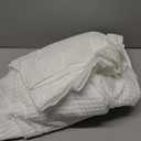 Barossa Design Honeycomb Waffle Weave Shower Curtain Cotton Blend Extra Long 84 inch Height, Hotel Luxury, Heavy Weight, Spa, Washable, White, 72x84 Fabric Shower Curtain for Bathroom