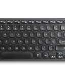 Perixx PERIBOARD-215B US, Wired Keyboard - Ultra Slim Scissor Keys - 2 Built-in USB-A & USB-C Ports - Detachable Cable - Black - US English