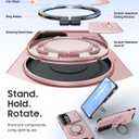 JAME for Samsung Galaxy S26 Case, Ring Holder Stand Kickstand, Slide Camera Cover with Screen Protector, Dual-Layer Shockproof Protective, Magnetic Accessory Friendly Galaxy S26 Phone Case, Pink
