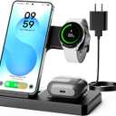 3-in-1 Charging Station for Samsung, Foldable Wireless Charger Stand