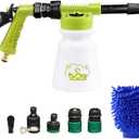 ESP Car Wash Foam Gun for Garden Hose Adjustable Hose Wash Sprayer Thick Filtration with Metal Handle Washing Mitts 6 Levels of Foam Concentration Snow Foam Blaster Quick Connector to Any Cleaning