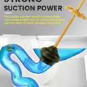 DOWRY Anti-Hand Off Toilet Plunger with Holder for Bathroom,Powerful Efficient Force Suction Cup,Heavy Duty, Deep Cleaning, Gold