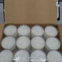 Stonebriar 48 Count White Unscented Smokeless Long Burning Clear Cup Tea Light Candles with 6 to 7 Hour Burn Time