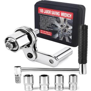Torque Multiplier Wrench Set, Heavy Duty Labor Saving Lug Nut Remover, 1/2" Drive Square, 1:16 Gear Ratio Hand Lug Nut Wrench Kit for Automotive Tire Nuts Removal (Max 680NM)