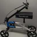BlessReach Steerable Knee Scooter Deluxe Medical Scooter for Foot Injuries Compact Crutches, with Dual Rear on-Wheel Brake and Shock Absorption Under The Knee pad（Blue）