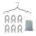Conair Portable Clothes Hanger, Foldable Hanger Perfect for Travel, Set of 7,Grey