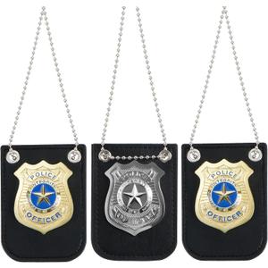 Spooktacular Creations Gold and Silver Badge Set for Police Pretend Play Halloween Dress Up Games, Cop Costume Accessories, Party Favors, Christmas Stuffers for Boys Men Women