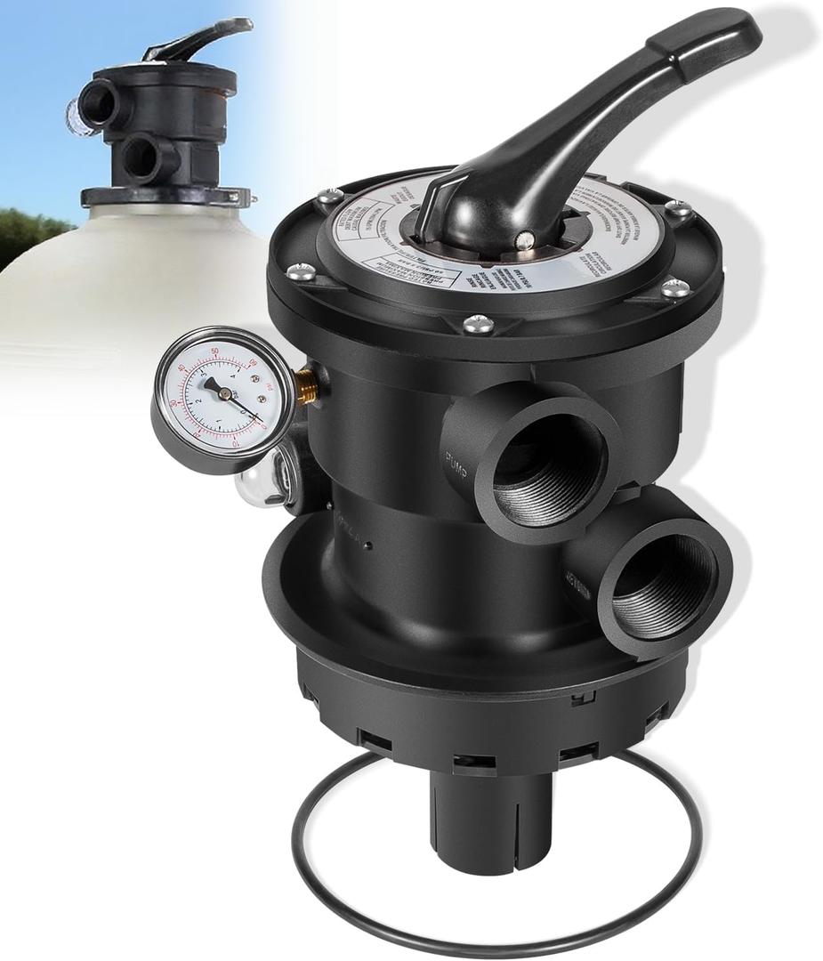 Bonbo SP0714T VariFlo Top-Mount Control Valve 1-1/2" FIP 7-Position Multiport Valve for Hayward Above Ground Pro or VL Series Sand Filter, 8.39 x 14.37 x 7.9 inches