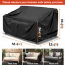 LBTING Patio Loveseat Cover, Outdoor Sofa 2-Seater Couch Covers 53W x 32D x 30H Inches, 420D Waterproof Windproof Dust-proof UV-Resistant Furniture Bench Cover - Black
