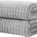 KBY Bath Towels Set of 2, Extra Large Bath Sheets 40X80 Inches,Quick Dry, Ultra SoftDurable & Super Absorbent Oversized Bathroom Towel Sets for Adults, Gym, Spa, Pool & Hotel Gray (Grey)