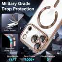 Designed for iPhone 17 Pro Case Magnetic, Compatible with Magsafe, Camera Control Button, Camera Lens Protector, Clear Soft TPU Plated Phone Case for iPhone 17 Pro, Brown