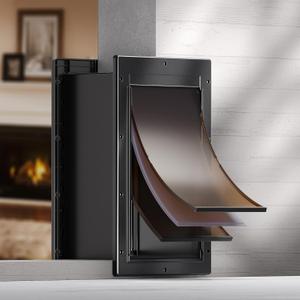 3-Flap Dog Door, Extreme Weather Medium Doggy Door for Wall, Never Rust Plastic Wall Doggie Door, Telescoping Tunnel, Insulation Flap, 2 Magnetic Flaps, Closing Panel, Pet Door for Pet Up to 45lb