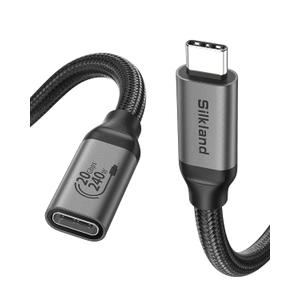 Silkland USB C Extension Cable, [20Gbps/240W/5K] USB C 3.2 Extender 4ft, 4K@60Hz Type C Video Extension Cord Male to Female Compatible with USBC Hub/PSVR2/iPhone 15/MacBook Pro/iPad/Mag Safe Charger