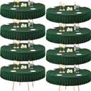 8 Pack Green Spandex Round Tablecloths for 72 inch Table, Stretchy Fitted 6FT Round Table Cloths Wrinkle Free Round Table Covers with Table Skirt for Christmas Wedding Banquet Birthday Party