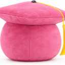Cute Graduation Cap Plush Figurine, Soft Stuffed Mortarboard Decor with Smiley Face & Gold Tassel, Ideal Graduation Keepsake for Graduates, Friends & Colleagues (Pink)