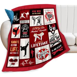 Karate Blanket Karate Throw Blanket Soft Fleece Flannel Bedding Black Belt Gifts for Boys Men Teens Lovers Adults Stuff Plush for Couch Sofa Bed Room Decor 40"X50"