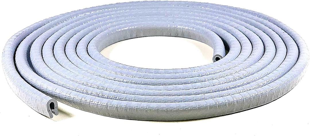 Gray Edge Trim Small 0.375" U Height x 0.039"-0.093" Grip Range (30 Feet)