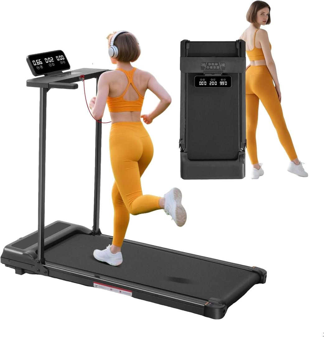 Folding Walking Pad Treadmill with Handle Bar, 3.5HP Compact Portable Foldable Walking Pads Treadmill with Handles, Electric Small Treadmills for Home Office Apartment, LED Display, 400 LBS Capacity (Black 1) Folding Walking Pad Treadmill with Handle Bar, 3.5HP Compact Portable Foldable Walking Pads Treadmill with Handles, Electric Small Treadmills for Home Office Apartment, LED Display, 400 LBS Capacity (Black 1)