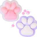 2pcs Cat Paw Squishy Toy, 5 in Big Cute Kawaii Fufu Squishies, Sticky Cat Paw Fur Ball, Super Soft Stress Relief Funny Fidget Toys, Novelty Things Suitable for Adults Kids