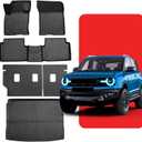 Floor Mats for Ford Bronco Sport: 2021 2022 2023 2024 2025 All Weather Car Accessories for Bronco Sport 4-Door, 6PCS TPE Rubber Backrest Liner Fit for Bronco Sport (w/Full Size Spare Tire)