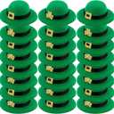 24 Pcs Mini St Patrick's Day Leprechaun Hats, 3.15 Inch Green Shamrock Buckles Hat Set, St. Patrick's Day Wine Bottle Decors Irish Party Supplies DIY Doll Pet Hats Caps