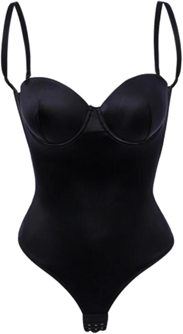 Women'S Corsets & Tights Black Deep V Sexy Women'S Underwear Body Shapewear Backless Bodysuit With Adjustable Hooks Medium