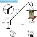 Short Deck Hook Bird Feeder Hanger Hook for Railing 13 Inch for Bird Feeders,Planters,Lanterns,Plants Flower Suet Baskets,Wind Chimes Holiday Decoration (4)Lanterns Not Included