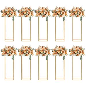 10pcs 31.5Inch Tall Gold Centerpiece Stands - Metal Flower Stands for Party, Wedding Reception & Home Decoration (10pcs, 80cm)