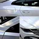 3 x Lypumso Gloss Rainbow White Vinyl Wrap, Holographic Metallic Sparkle Wrapping Film Air Release Technology Auto Car Sticker Decal Film Sheet, Self Adhesive DIY Paint Replacement Wrap Roll 1ft x 5ft