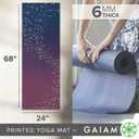 Gaiam Premium Yoga Mat, 6mm Thick Print Mat