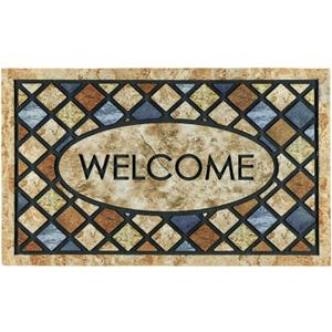 CHICHIC Welcome Door Mat 24x 36 Inch Front Doormat Outdoors for Home Entrance Outdoors Mat for Outside Entry Way Doormat Entry Rugs, Heavy Duty Non Slip Rubber Back Low Profile,Blue Welcome