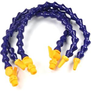 Auniwaig 3PCS G1/ 4-Inch Thread Water Oil Coolant Hose Pipe Plastic, Round Nozzle Flexible, Adjustable Flexible Cooling Tube 400mm Length with Valve for Hydraulic Machinery/ Water Cooling System