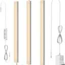 ASOKO Dimmable LED Under Cabinet Lights Warm White 2700K, 3 Pcs 12" Linkable Cabinet Lighting Plug in, 24V ETL Listed Plug, Led Closet Light Bars for Kitchen Counter, Shelf, Bookcase, Showcase etc (Manual switch-3 pack)