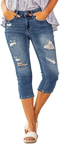 luvamia Womens Capri Jeans for Women High Waisted Skinny Ripped Jean Denim Pants, size 3XL