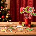 Kosiz 40 Pcs Christmas Party Photo Picture Props Elves Booth Party Gifts Decorations Bulk Holiday Photo Booth Props Supplies Stickers Bulk Christmas Stocking Stuffers Gifts Birthday Favors