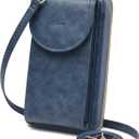 S-ZONE Small Crossbody Bags for Women Cell Phone Purse RFID Blocking Wallet Purses with Credit Card Slots, Navy Blue