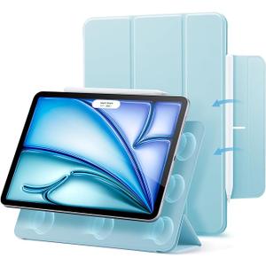 ESR for iPad Air 11 Inch Case M3/M2 (2025/2024), iPad Air 5th/4th Gen Case (2022/2020) 10.9 Inch with Pencil Holder, Removable Magnetic Cover, Vertical Stand, Rebound 360 Series, Blue