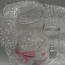 Domensi 74 oz / 2200 ml Glass Pitcher with Lid Water Pitcher with Handles Beverage Water Jar Glass Jug Hot and Cold Resistant Carafe for Tea Juice Milk Coffee Iced Beverage (Pink Bow)