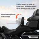 FOVPLUE Adjustable Rider Backrest,Detachable Plug-in Driver Backrest Pad w/Mounting Kit for Harley Touring 2009-2025,for CVO Road Glide Street Glide Tri Glide FLHTK/L Electra Glide Road King,Style 3