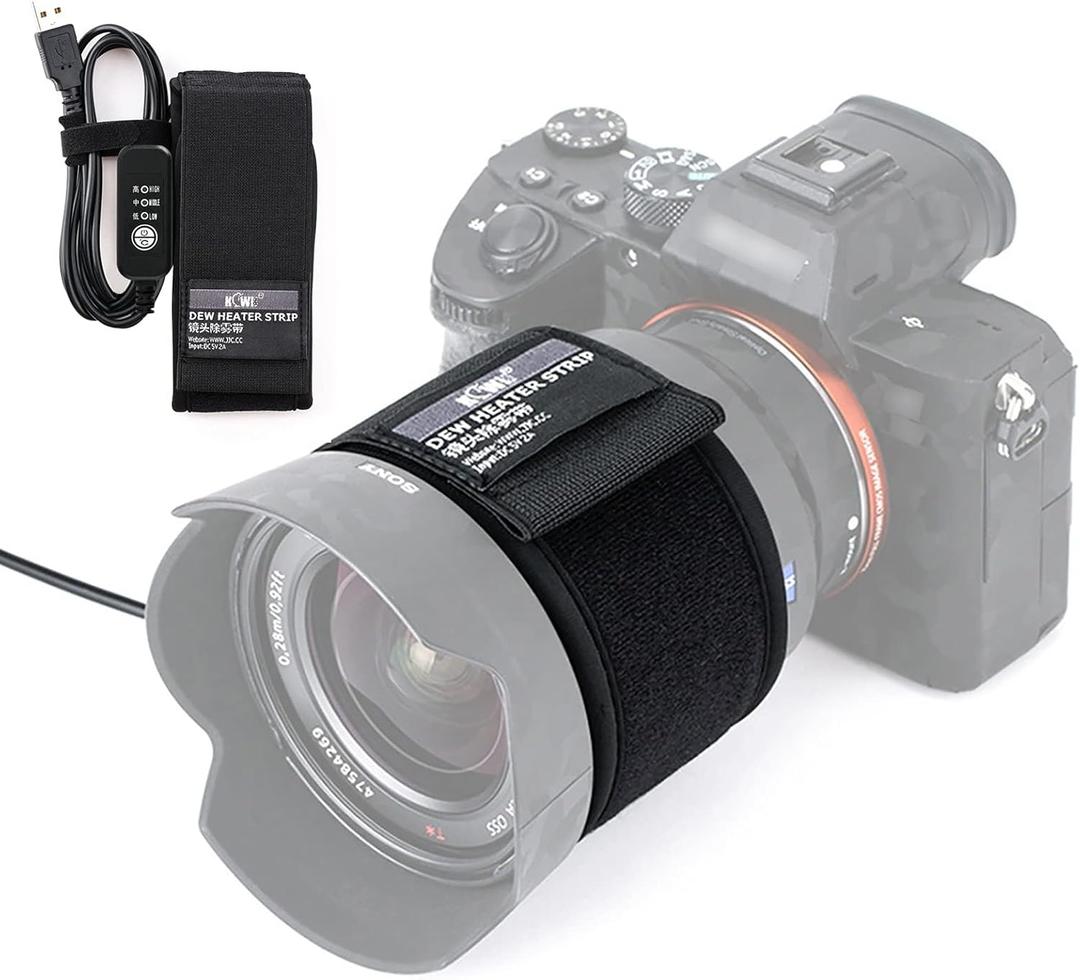 USB Lens Warmer, Lens Dew Heater Strip with Temperature Regulator, Condensation Prevention for Telescopes Camera DSLR Lens Telescope Eyepieces Less Than 3.15 inch (80mm) in Diameter