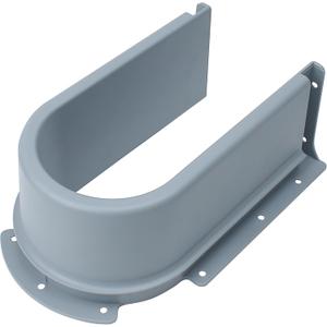 Under Sink Basin U Shaped Pipe Covers, Cutout Plastic Cover for Bathroom Kitchen, PVC Recessed Baffle Cover for Drain Bath, Bottom Drainage Grommet, Cabinet Drawer Pull Out (Grey)