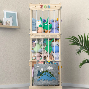 Stuffed Animal Storage Wood Toy Storage Organizer, Upgraded Design from Bean Bag Stuffed Animal Hammock Plushie Net, Large Toy Chest Stuffed animal holder for Kids Nursery Playroom Bedroom （XXL）