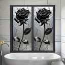 Stained Glass Window Film 17.7x39.3 inch Gothic Black Rose Window Privacy Film Stained Decals Static Cling Sun Blocking Decor for Home Office Windows Door Glass Partitions (Colorful#5)