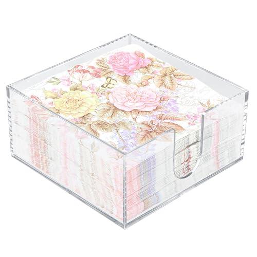Acrylic Cocktail Napkin Holder Clear Paper Napkin Holder Disposable Paper Towel Holder Acrylic Napkin Holder for Table Tabletop Freestanding Tissue Box Dispenser for Dinner(COLOR:clear)