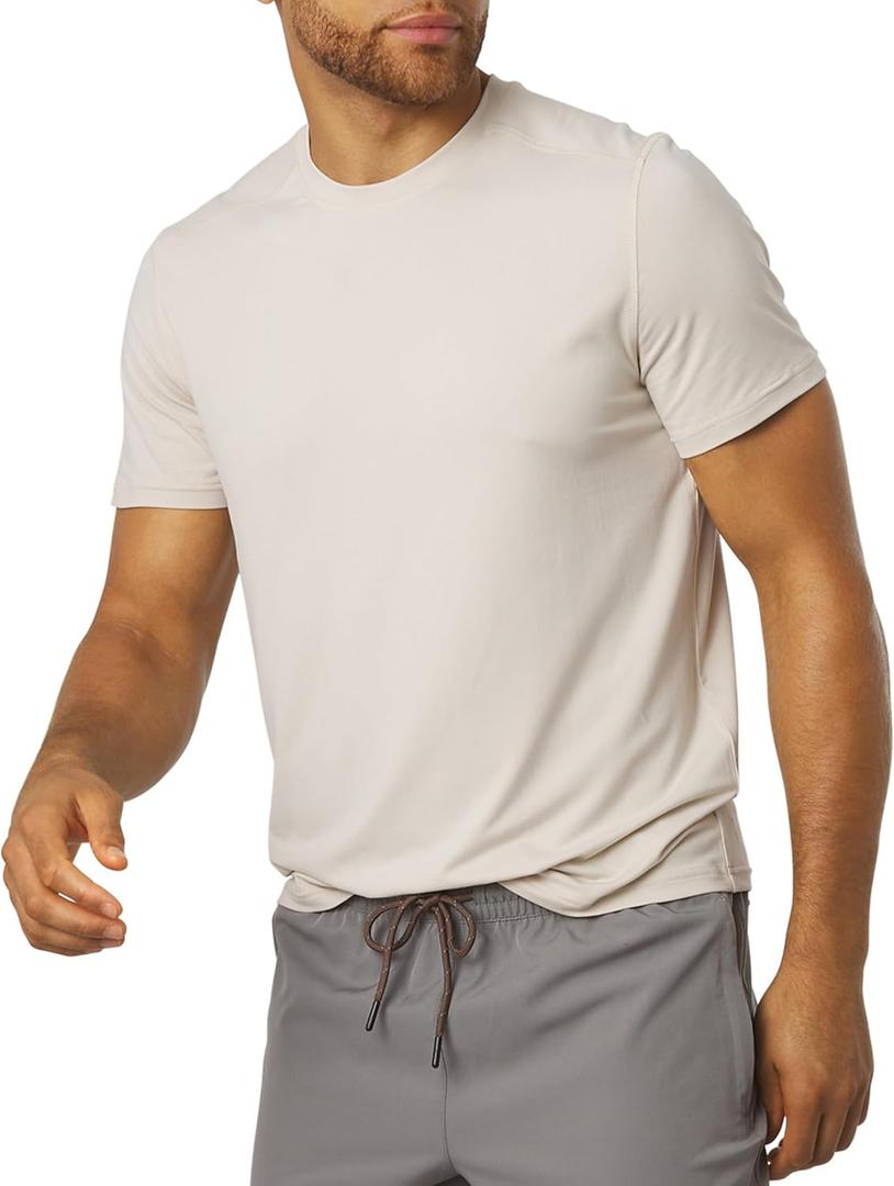 Motion Men's Slim Fit Tee Active Performance and Everyday Super Soft Stretchable T-Shirt (S-XL) (L)