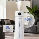 JRD Humidifier Large Room 8L/ 2.1Gal, Ultrasonic Cool Mist for Bedroom, Quiet Humidifier with Remote Control, 10 Mist Modes, 24H Timer, Night Light, AI Mode, 40H Run for Home Office Baby Pets Plants