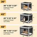 Veehoo Large Dog Crate for Indoor Outdoor, Portable Collapsible Travel Dogs Crate, 42 Inch Soft Foldable Pet Kennel with 4-Door Mesh Windows