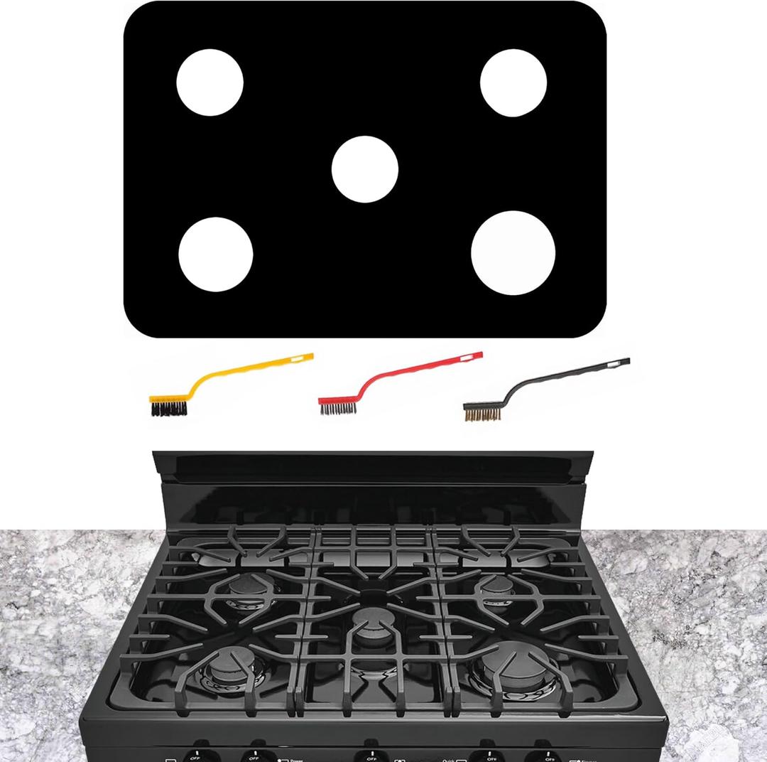 Stove Cover For GE JGBS66DEKBB JGBS66REKSS JGBS66DEKWW JGBS66EEKES JGBS66FEKDS 30 Inch Gas Range, Upgraded 0.48MM Thickness Reusable Burner Guard For For GE Gas Stove Top Protector Liner